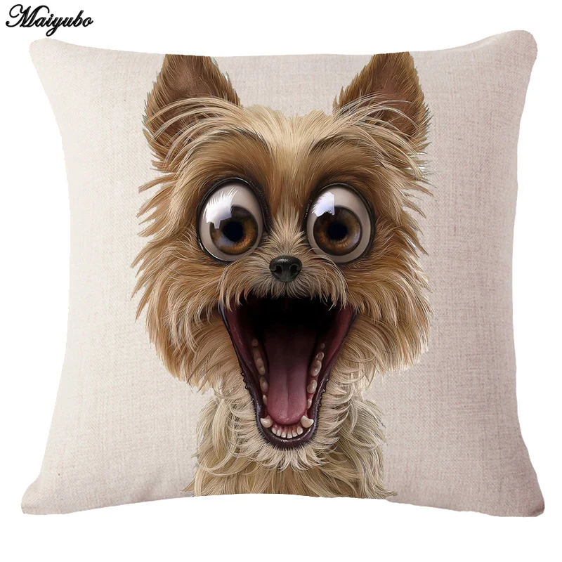 

Maiyubo 2018 Funny Doggie Pillow Cover Cute Little Puppy Cusion Covers Floor Sitting Cover Cushion Kids Bedroom Seat Decor PC610