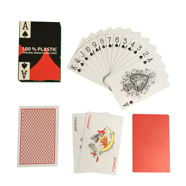 K8356 10 компл./лот Baccarat Texas Hold'em пластиковые игральные карты водонепроницаемые атласные для покера карточная доска мост игра 2,28*3,46 дюймов - Цвет: 10Red