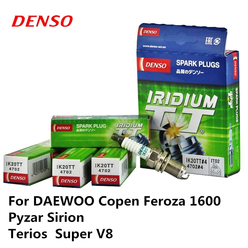 4 шт. автомобильная свеча зажигания DENSO для DAEWOO Copen Feroza 1600 pyзар Sirion Terios Super V8