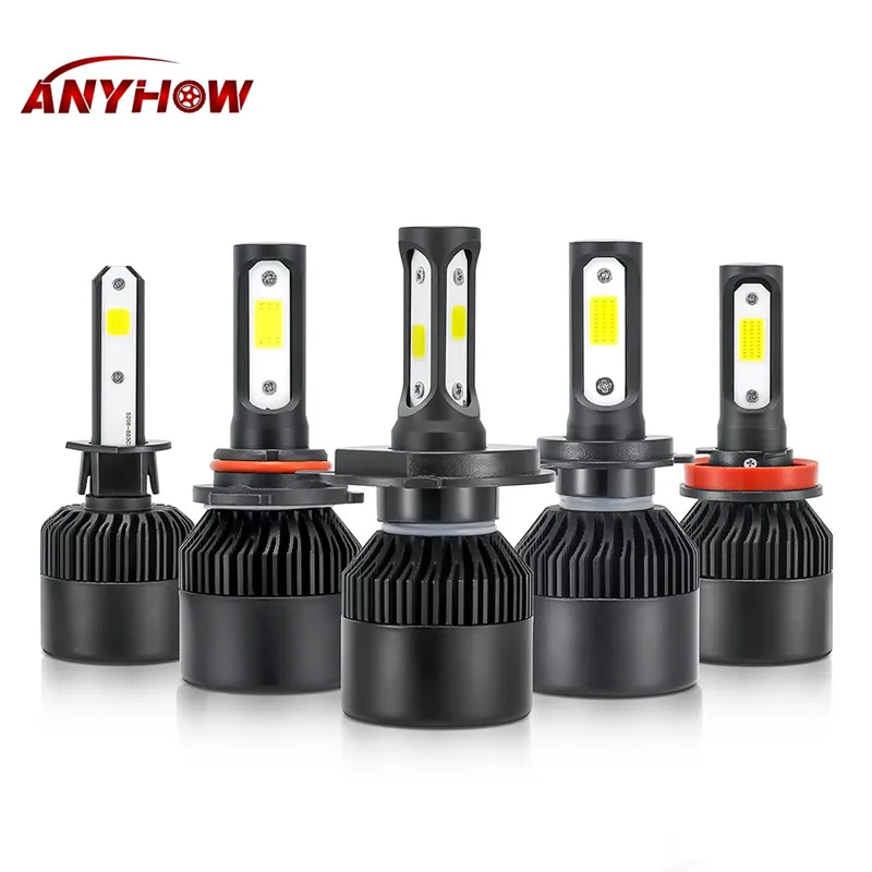 

ANYHOW 2X car lights bulbs led h7 6500k 8000lm h4 h1 h11 h8 h9 9005 hb3 9006 hb4 Automobiles headlamps Auto COB Fog Light Lamp