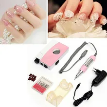 25000 об/мин Портативный электрический сверлильный станок для маникюра Аккумуляторный беспроводной набор для ухода за ногтями 6 сверло для полировки ногтей