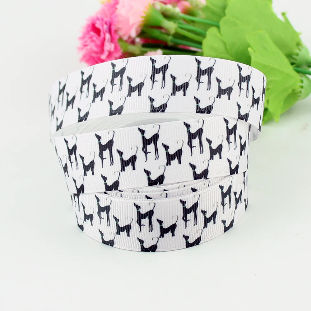 

9mm/16mm/22mm/25mm/38mm/75mm cartoon dog print grosgrain ribbon 10/25/50yards DIY gift wrap sewing wedding decor ribbon