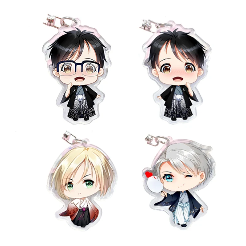 

Yuri on Ice Cute Japanese Anime Accessories Key Chain Pendant Fashion Acrylic Keychain Gift