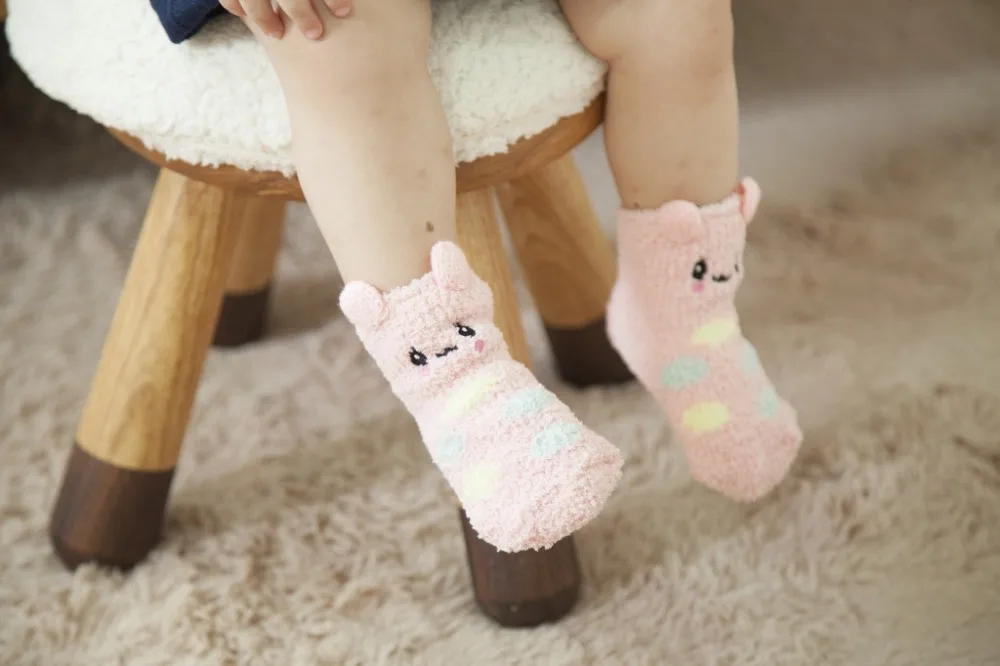 Г. Осенне-зимние носки для малышей теплые коралловые бархатные нескользящие носки для новорожденных детей от 0 до 3 лет без коробки