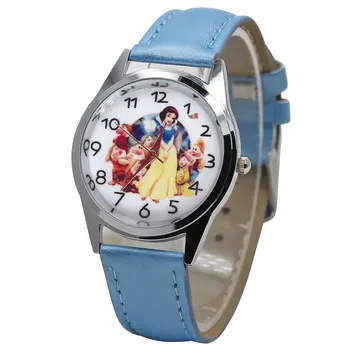 

2019 Children's Quartz Small Clock Cute Cartoon White Princess Girl Watch Casual Jelly Leather Kids Boys gift Wristwatch