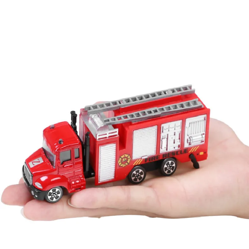 

15 in1 Children's Alloy Car Toy Car Little Boy Anti-fall Mini Simulation Car Engineering Alloy Car Model fire fighting truck