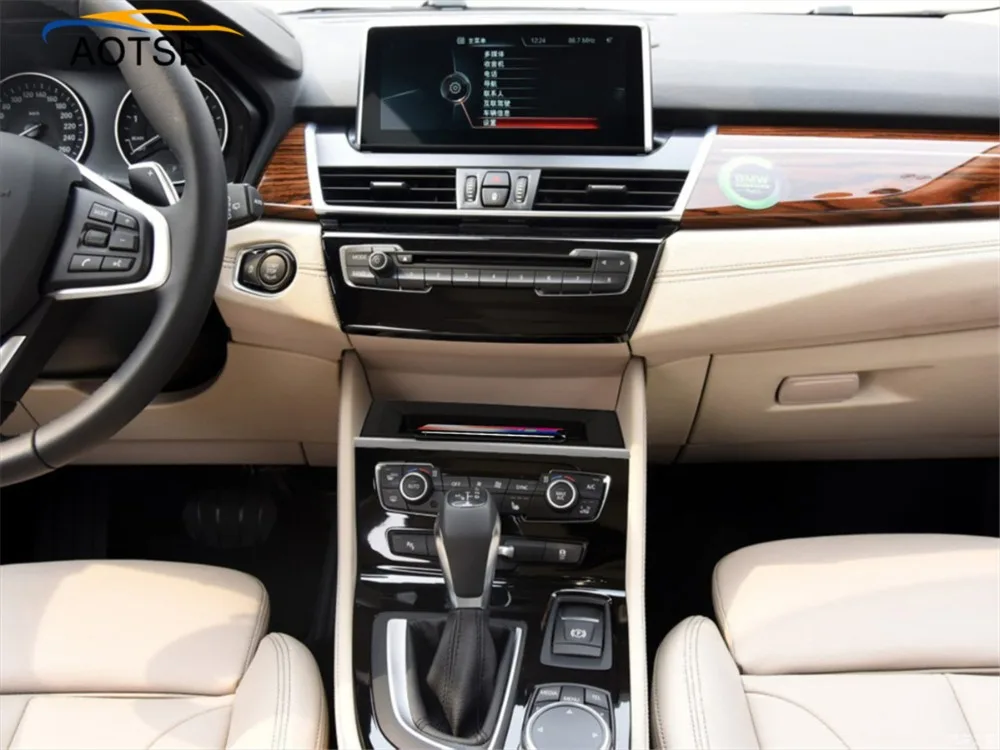 

QI special car wireless charger for BMW 218i 2016-2019 Intelligent Infrared Fast Wireless Charging Car Phone Holder for iphone