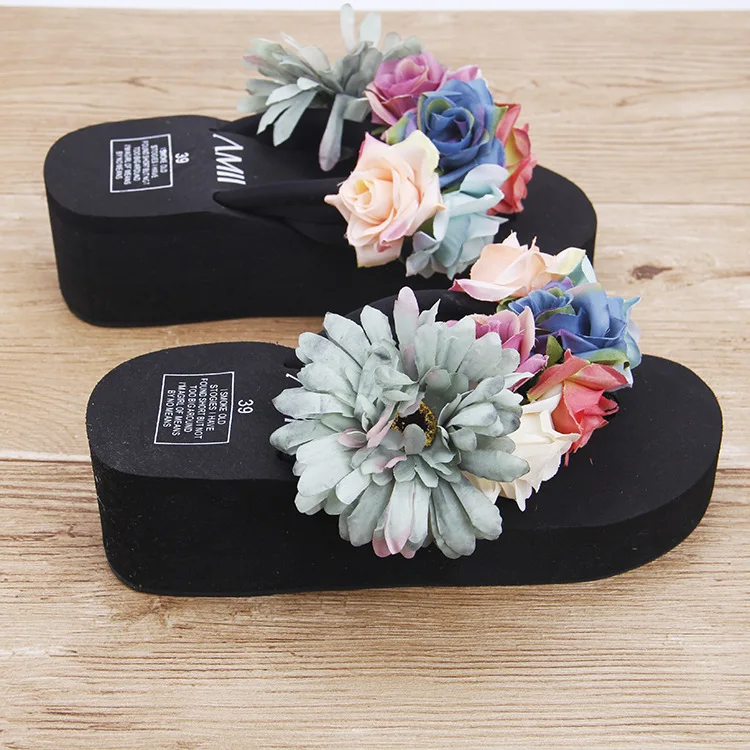 2016 Summer Roses Womens Comfort Sandals Sale Non-slip Fashion Beach Shoes Cheap Flip Flops Slippers48
