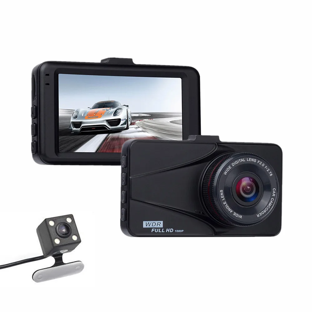 

Vehicle-mounted Tachograph DVR Auto Dual-lens Dash Cam Car DVR USB Monitor Hidden Recorder for High Definition Reversing Image