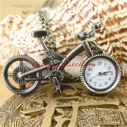 Велосипед ShapeAntique Бронзовый стимпанк карманные часы Винтаж велосипед Кварцевые часы Цепочки и ожерелья Подвеска часы цепи Для Мужчин's Для
