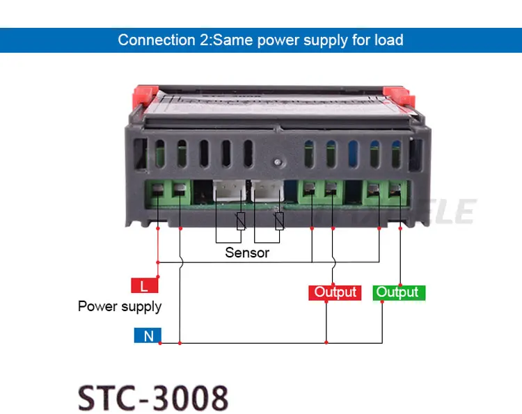 STC-3008, двойной цифровой термостат, регулятор температуры, инкубатор, два релейных выхода, терморегулятор, нагреватель, охладитель 12 в 24 В 220 В