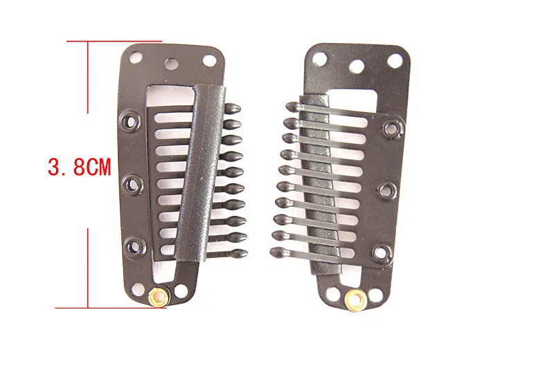 

50pcs/bag 3.8cm 10T-Tube Stainless Steel Snap Comb Wig Clip Comb for Machine Weaving Extensions Hair Extensions Accessories