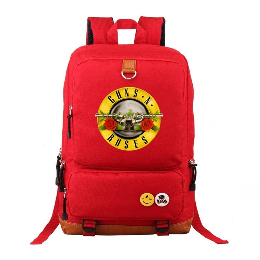 Fashion Men guns n roses Backpack Rucksack Rock Band Mochila Guns N Roses Hip Hop Teenagers School Laptop Bags With High Quality