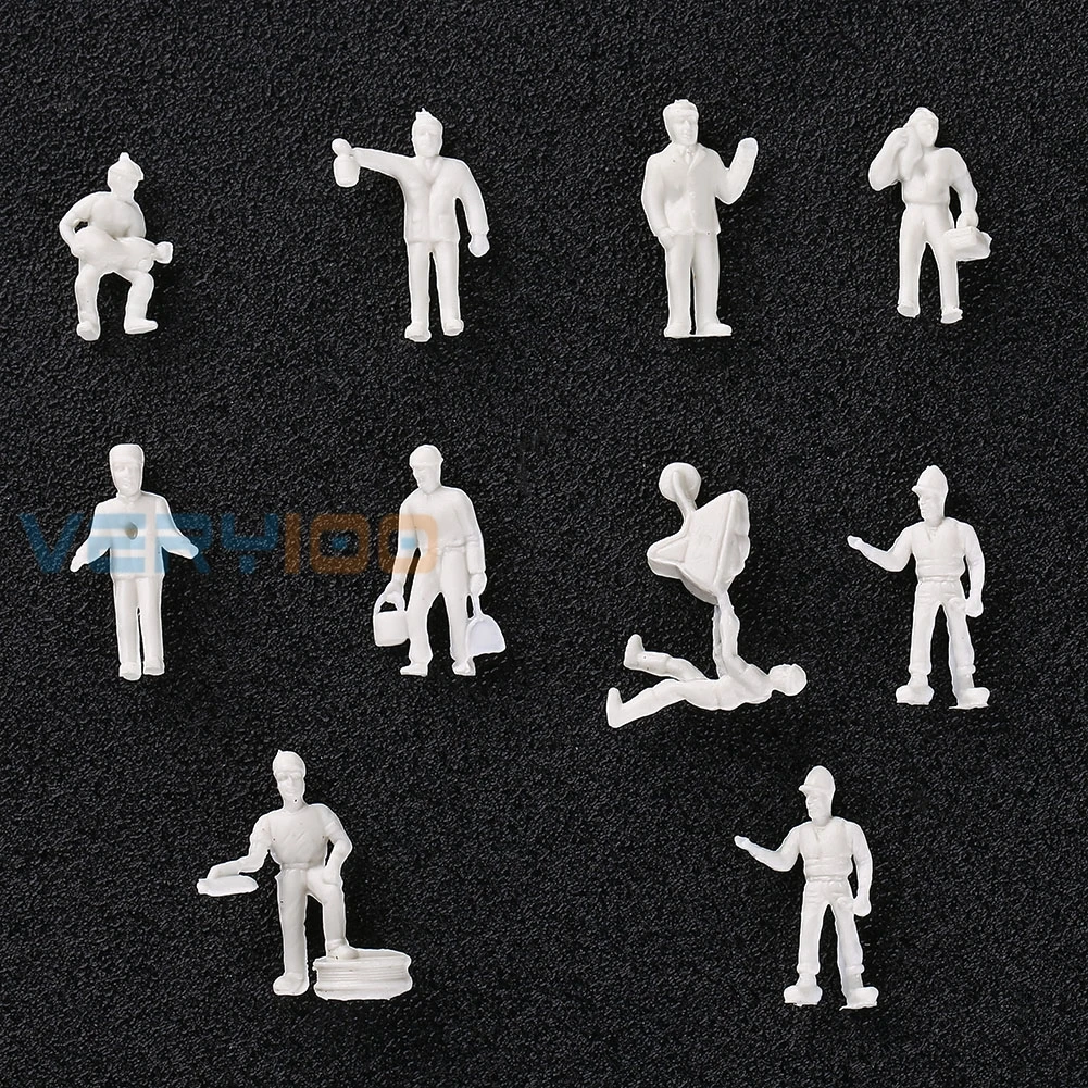 

20pcs Simulation Game 1:87 Model Train layout unpainted White figures Railway Workers HO scale Home decoration