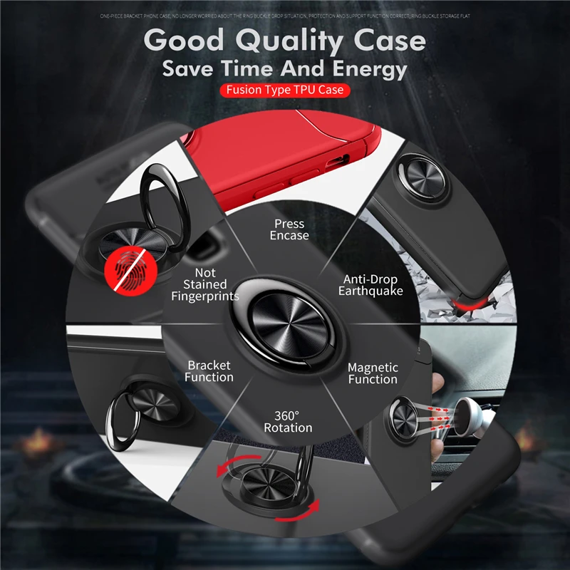 Car Holder Stand Magnetic Bracket Finger Ring TPU Case For SAMSUNG Galaxy S9 S8 Plus Note 8 J330 J530 J730 J4 J6 J8 A6 Plus 2018 (22)