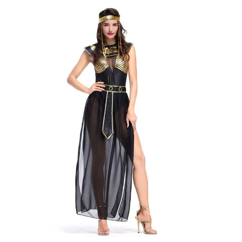 Sexy Egyptian Goddess Arabia Princess Costume Western Movie Leia Prisoner Dress Costume High