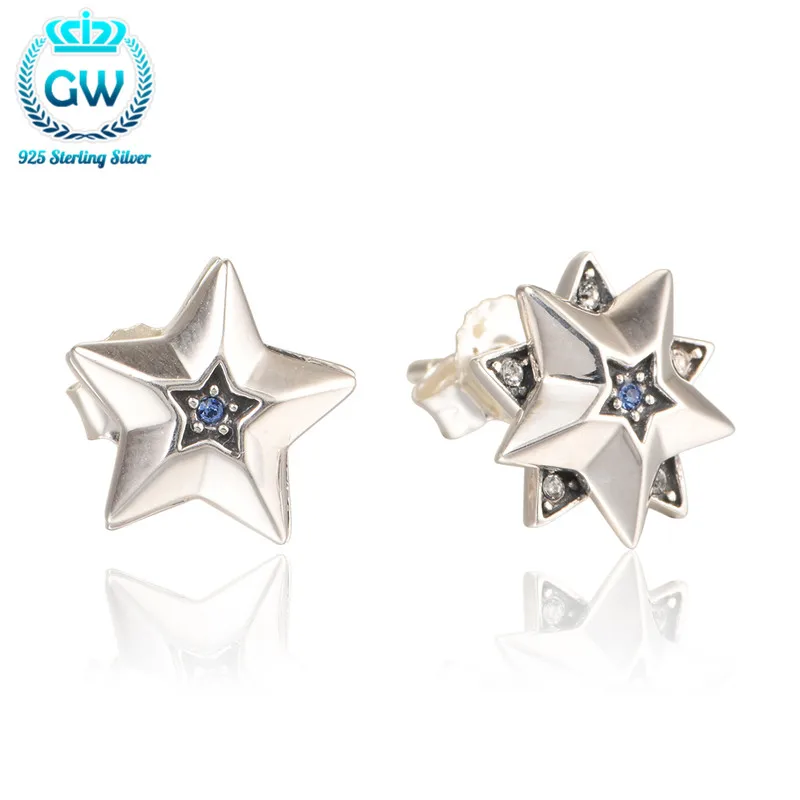 

Famous Designer Jewelry For Women Simple Style Sterling Silver Star Earrings Brand GW Jewellery Er1049