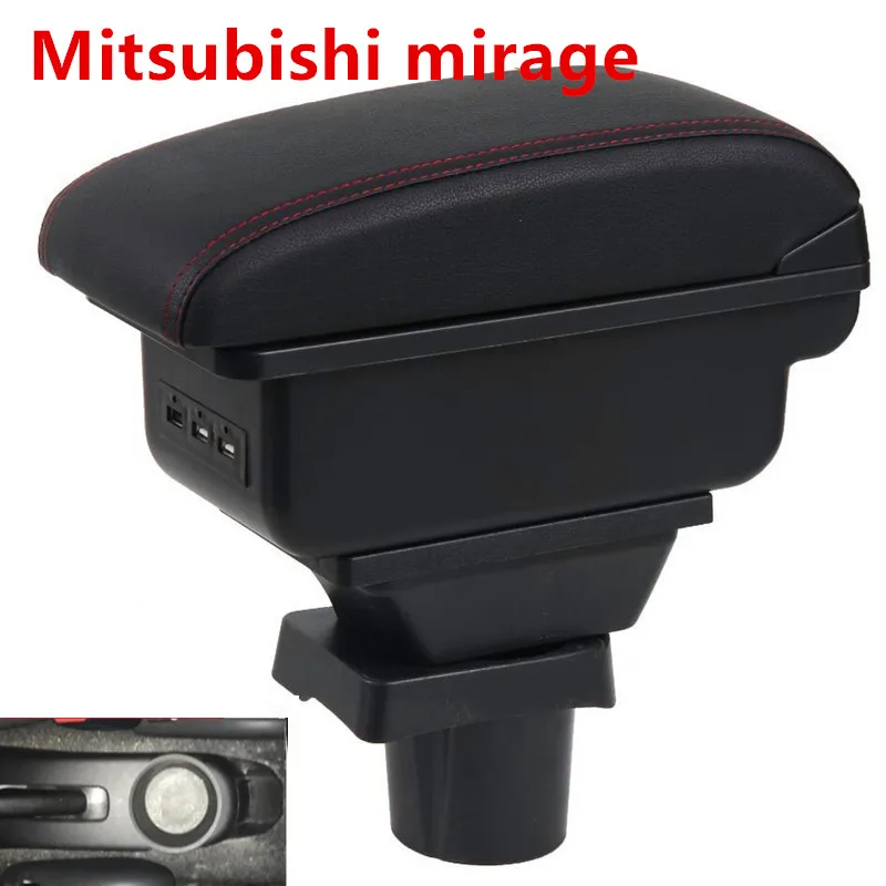 

For Mitsubishi mirage Space Star armrest box central Store content Storage box USB interface