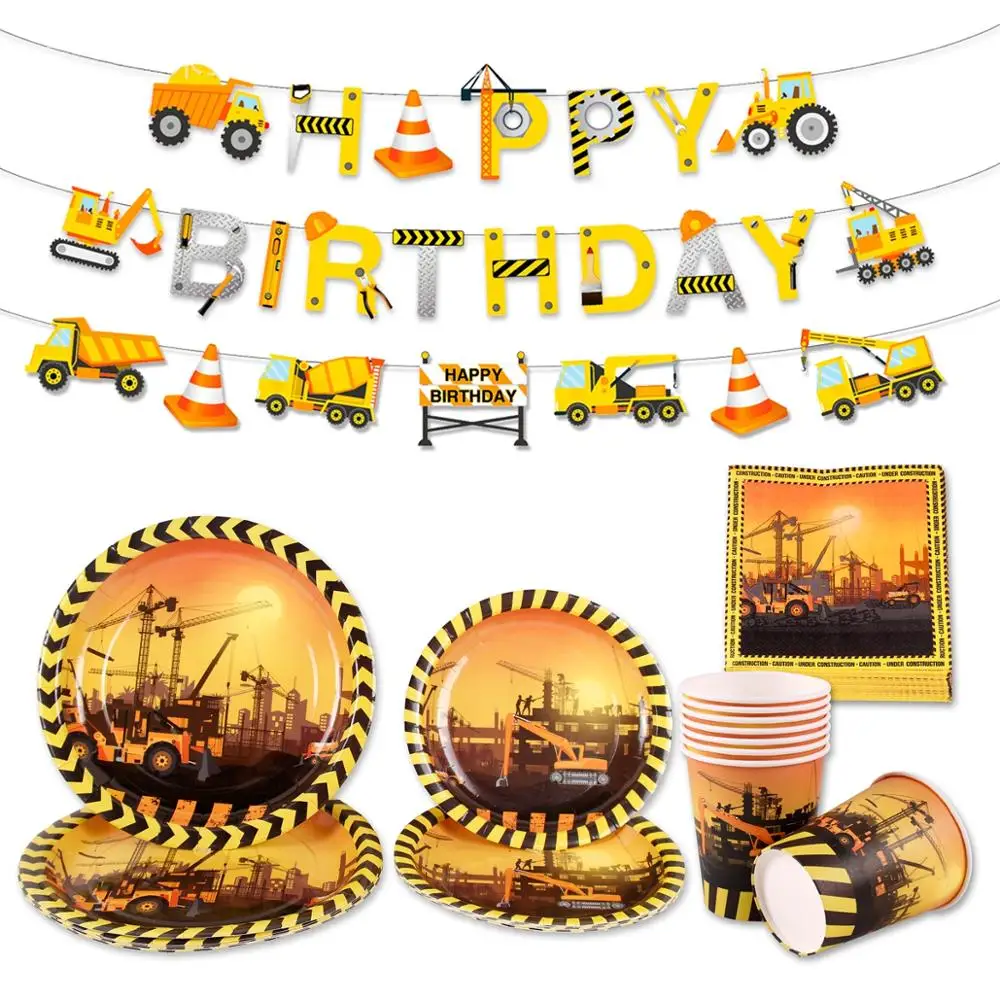 Excavator Vehicle Birthday Balloons Truck Cake Topper Happy Birthday Banner Construction Birthday Party Decor Kids Baby Shower Excavator Vehicle Birthday Balloons Truck Cake Topper Happy Birthday Banner Construction Birthday Party Decor Kids Baby Shower