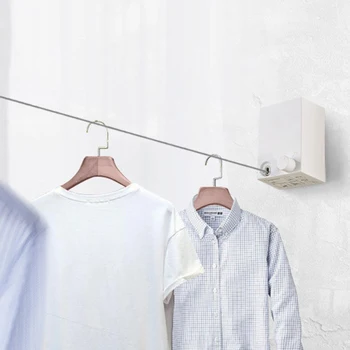 

Household Punch-free Wall-mounted Telescopic Clothesline Balcony Invisible Drying Rack Wire
