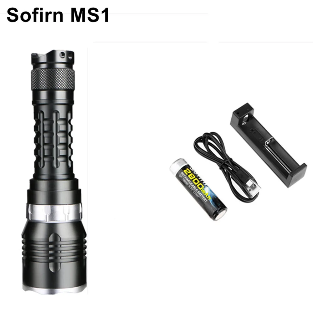 Sofirn MS1 комплект Мощный светодиодный фонарь 18650 фонарь Cree светодиодный фонарь с магнитным переключателем фонарик для подводного плавания 4 режима Подводный фонарь