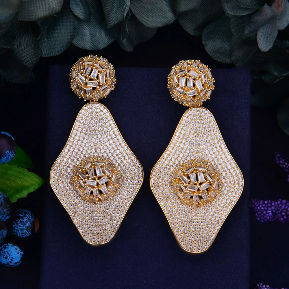 

GODKI Delicate Luxury Gemoetric Cubic Zirconia Party Wedding DUBAI Silver Earrings