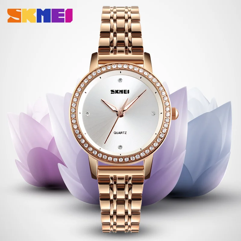 

SKMEI New Fashion Women Watches Bracelet Watch Ladies Stainless Steel Quartz Time Wristwatches Waterproof Relogio Feminino 1311