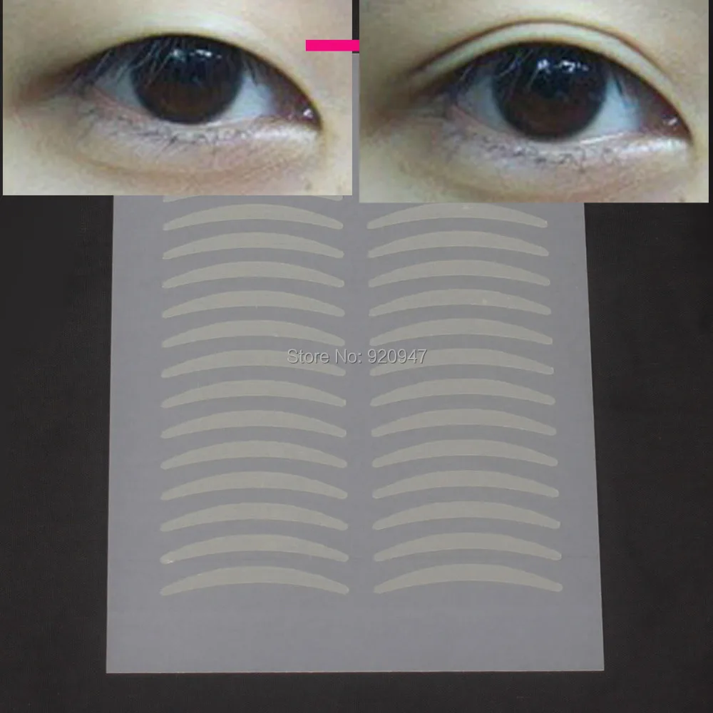 160 Pairs Narrow Golden Double Eyelid Sticker Tape Technical Eye Tapes