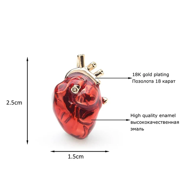 Wuli & baby-broches de corazón de esmalte rojo para mujer y hombre, broche de uniforme profesional para clínica hospitalaria, regalos para equipo Wuli & baby-broches de corazón de esmalte rojo para mujer y hombre, broche de uniforme profesional para clínica hospitalaria, regalos para equipo