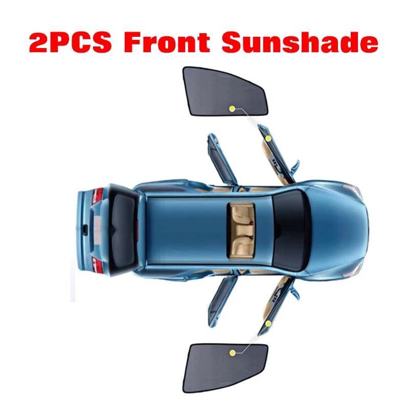 4 шт./компл. или 2 шт./компл. магнитные Автомобильные Боковые оконные шторы сетка тенты для Toyota Picnic окна автомобиля Curtian черный - Цвет: 2PCS Front