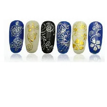 DIY Инструменты для украшения 108 шт 3D серебро/золото наклейки для ногтей штамповка