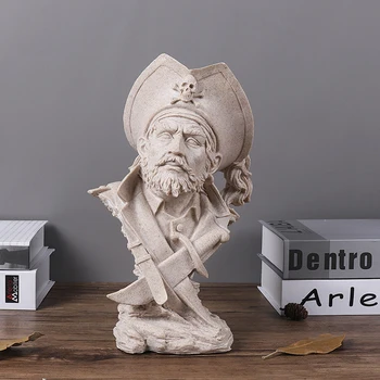 

Resin statue of European Pirate Captain Pirate Captain Ornament Home Decor Crafts Gifts