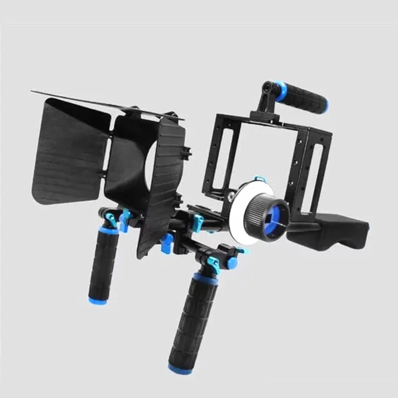 DSLR Rig Kit Shoulder Mount Rig +DSLR Cage +Follow Focus + Matte Box for DSLR Cameras and Video Camcorders (2)