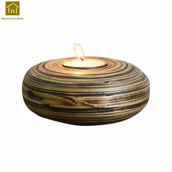 

Bamboo Candle Holder Wedding Decorations Lights Candlestick Lantern Table Ornaments Household Products Moro Candlestick JKL060