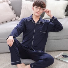 Yuzhenli/большие размеры, L-XXXL, Мужская пижама, новинка, толстый мужской пижамный комплект, хлопковый Халат, однотонная мужская пижама, зимняя одежда для сна