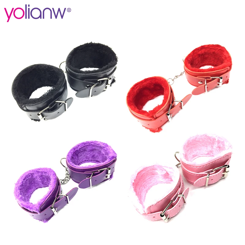 Buy 1Pair Handcuffs PU Leather Women Handcuffs