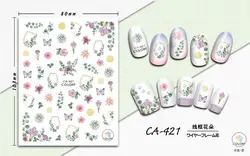 5 листов 7 Тип красочные японские наклейки для ногтей конструкции клейкие стикеры 3D на ногти Nail Art Наклейки Makep искусство украшения CA-421-427