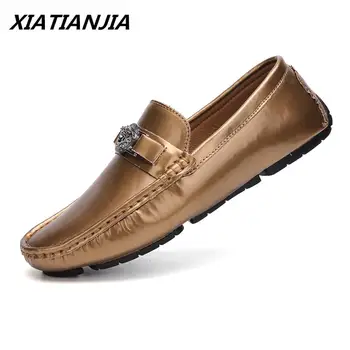 

Handmade Peas Men Shoes Personality Tide Leather Shoes Men Loafers Moccasins Gold Driving Tenis Masculino Zapatos De Hombre