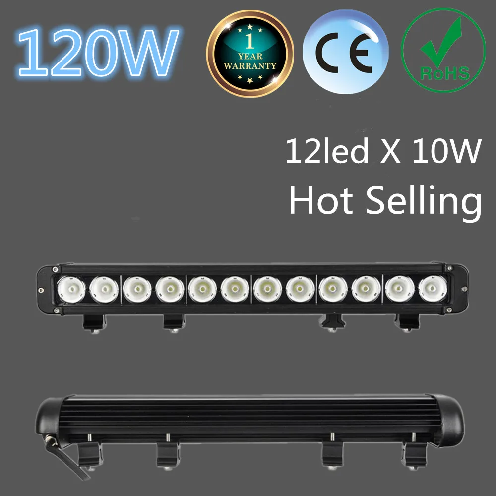 

Hot Selling 120W Single Row Off Road LED Light Bar Work Lights 12V 24V Tractor Work Fog Lamp For Jeep Truck 4X4