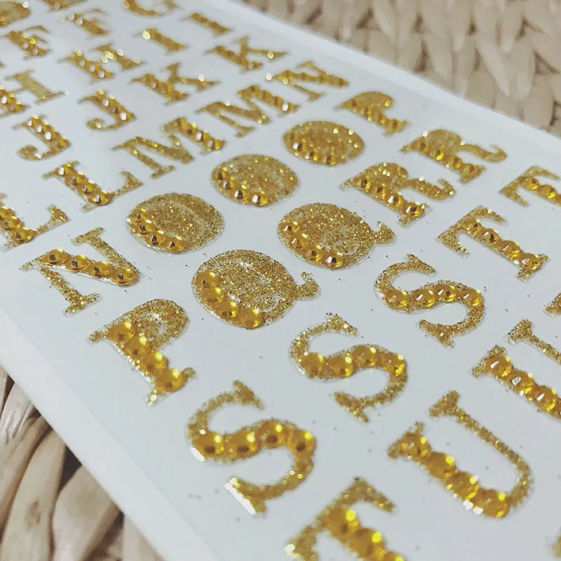 1 лист алфавит, стразы самоклеющиеся Скрапбукинг наклейки для одежды аксессуары DIY PC телефон Декор английские буквы наклейки