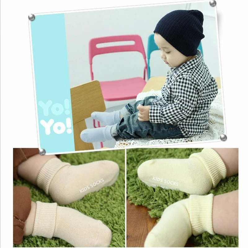 Spring Summer Solid Color Cute Newborns Boys Girls Kids Sock Cotton