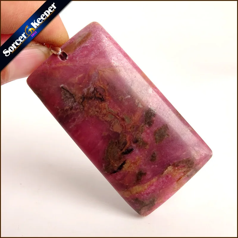 

Natural Stone Real Rhodonite Stone Bijoux Vintage Diy Beads Pendant Costume Jewellery Women's Charm Necklace with Gift Box ZS477