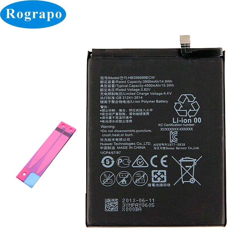 

Original 4000mAh HB396689ECW Replacement Battery For Huawei Y9 2018/ Honor 8C BKK-TL00 FLA-LX1 LX2 LX3 L22 Play 8C Mobile Phone