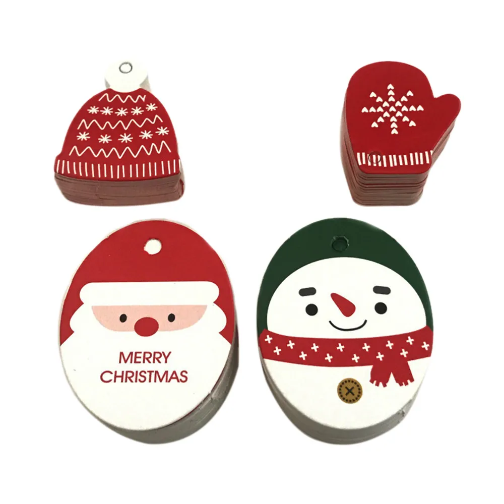 us 1 29 35 off 50pcs snowman santa claus christmas tag candy gift box bag tag paperboard christmas ornaments decoration gift hanging tags y in christmas tags from santa