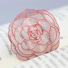 1 шт. цветочный язык Камелия, цветок розы персиковый металл, художественный изысканный подарок Закладка любовь подарок на год Подарочная коробка Упаковка