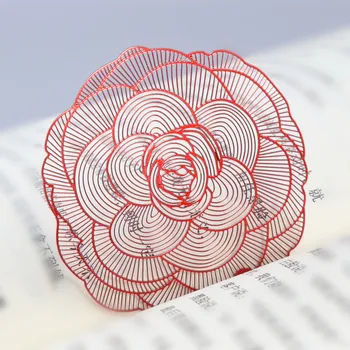

1pcs Flower language camellia rose flower peach metal literary exquisite gift bookmark love gift new year gift box packaging