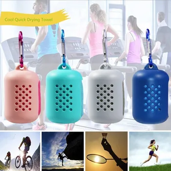 

Microfiber Cool Quick Drying Towel With Silicone Bag Portable Magic Instant Cooling Towel Yoga Gym Jogging Sport Brand Towel