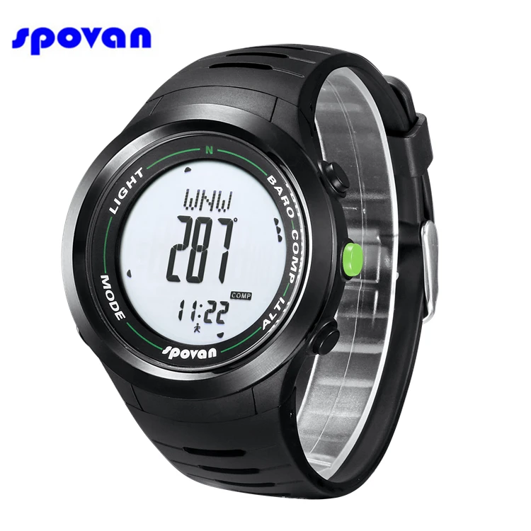 Original 22mm Black Silicone Rubber Watch Strap Waterproof Sports Watch Band For WristsWatch Spovan Leader 2 / SPV709 / SPV710