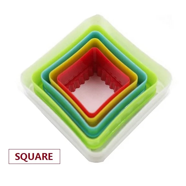SQUARE Формочки для печенья, формы для выпечки, Рождественские узоры, пластиковые формочки для выпечки, 7 видов, формы для сердца, дерева, детей, звезды, цветов, круглые - Цвет: SQUARE