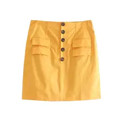 Горячая Распродажа, 45-6366, Европейская и американская мода, однобортная короткая юбка